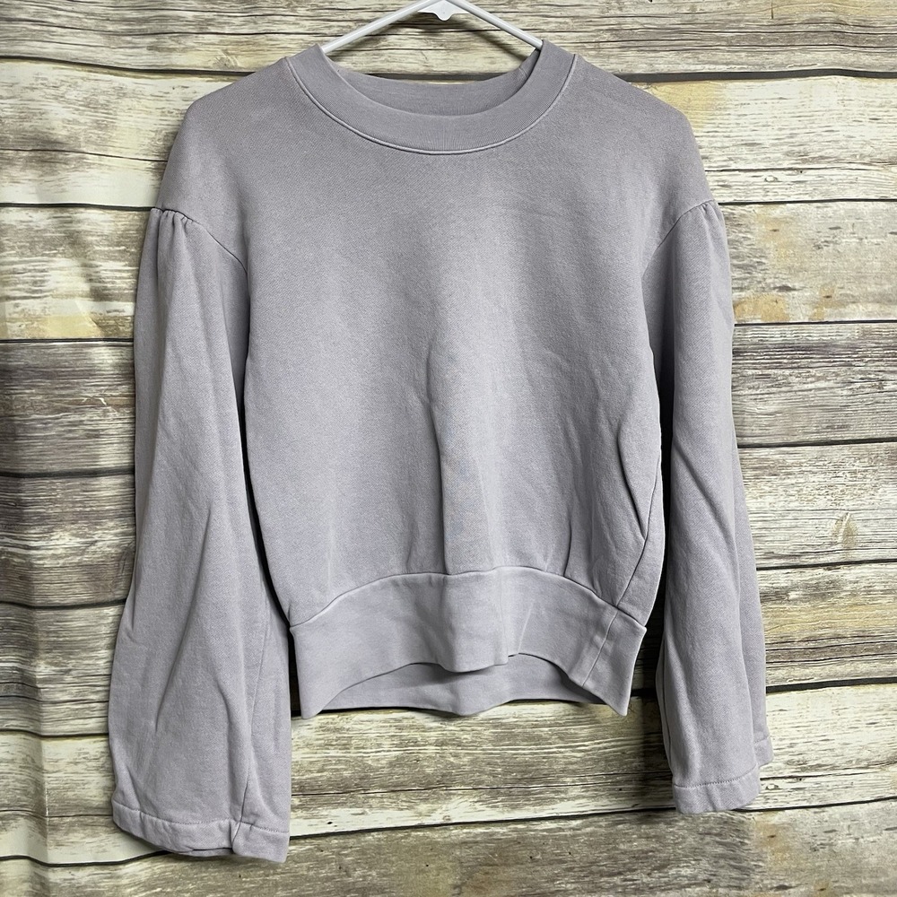 Madewell x Karen Walker Women's XS Lavender Garment‎ Dyed Pullover Sweatshirt